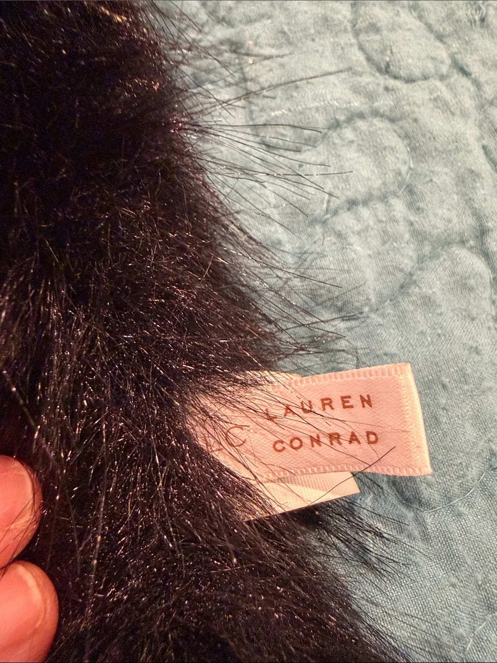 LC Lauren Conrad Black Faux Fur Scarf Wrap
